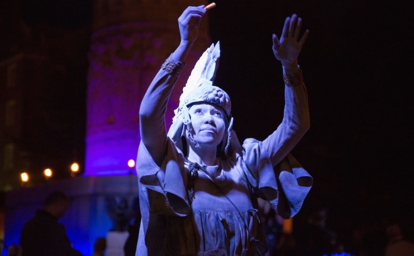 Living statue at WaterFire. Photo by Kevin Murray.